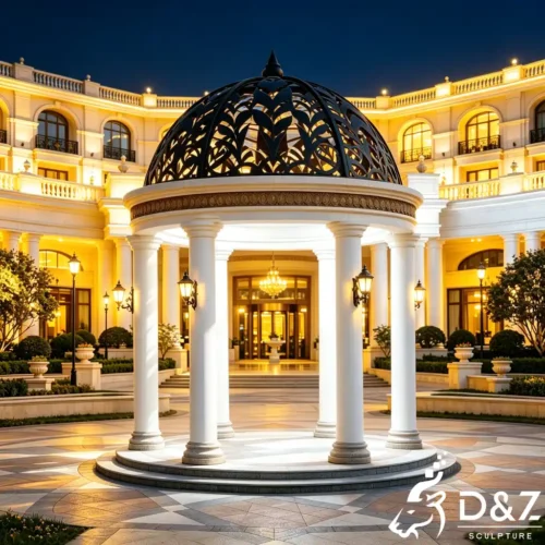 Wrought Iron Dome Gazebo Luxury Outdoor Garden Pavilion DZN627-6