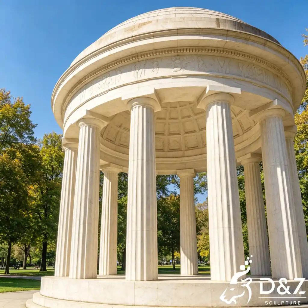 Marble Doric Greek Style Gazebo with Roman Dome Influence DZN622-7
