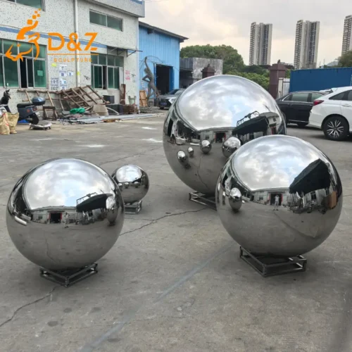 Large Metal Ball Sculpture Stainless Steel for Park Garden DZN599-4