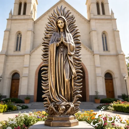 Our Lady of Guadalupe Garden Statue Bronze Catholic Mary DZN620-1