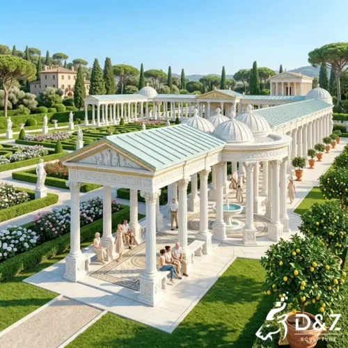 White Marble Gazebo caryatid column​ Pavilion for Garden DZN641-1