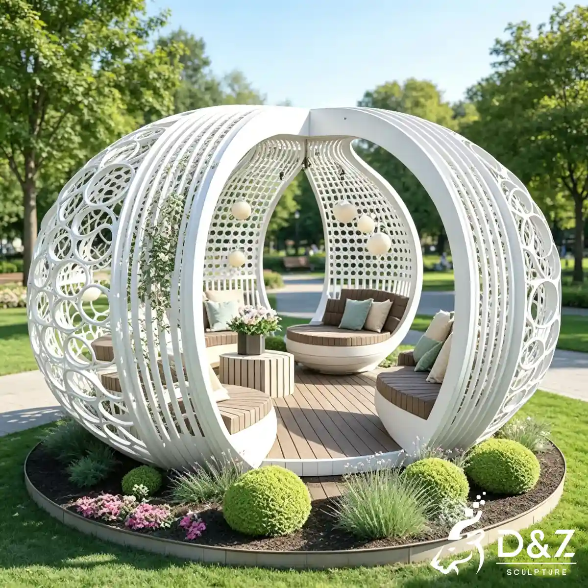 16 Iconic Outdoor Metal Modern Style Gazebo Designs of D&Z-1
