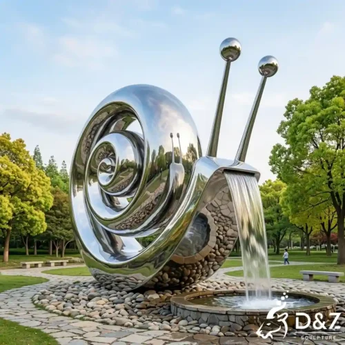 Giant Metal Snail Water Fountain Sculpture for Garden Art DZN645-1
