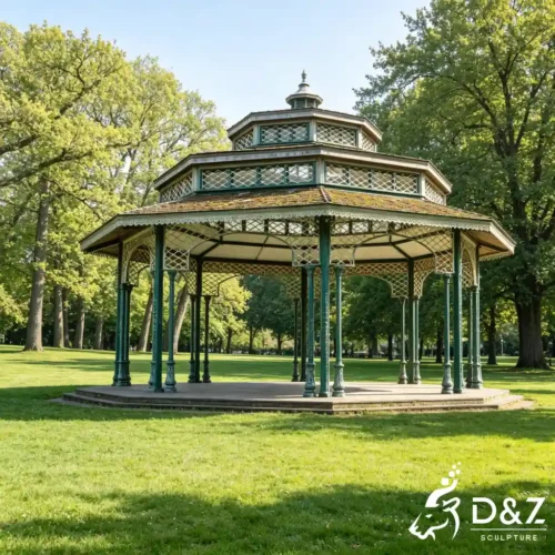 Victorian Wrought Iron Octagonal Garden Gazebo Pavilion DZN653-1