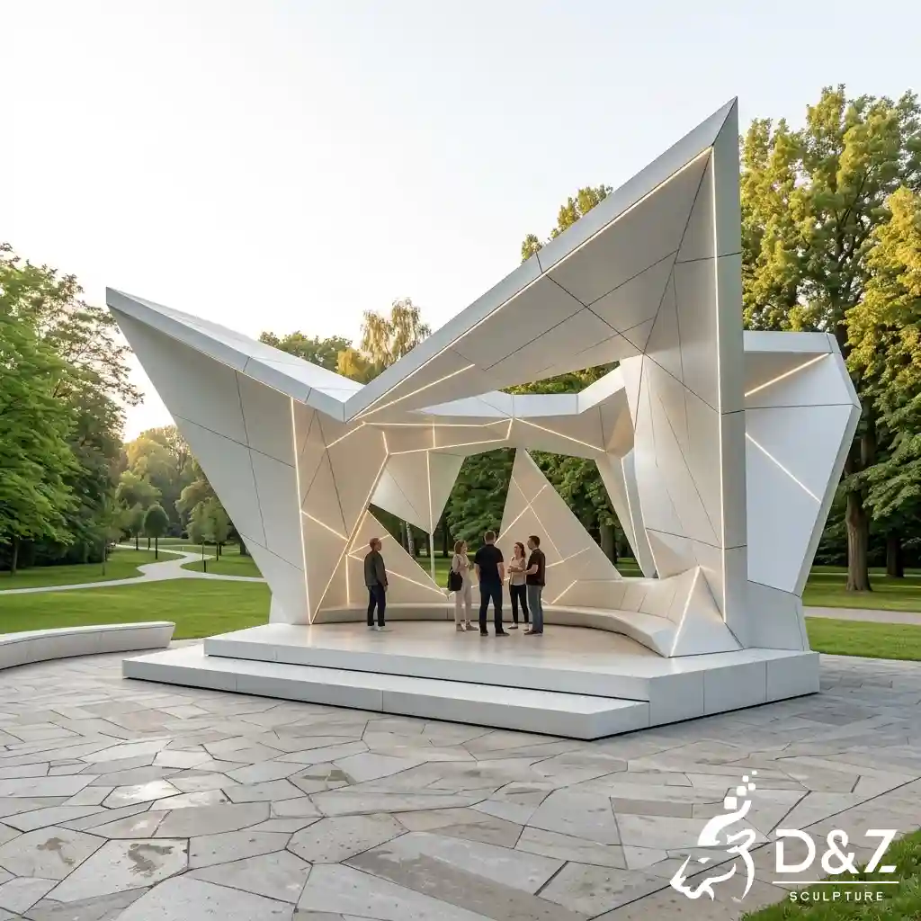 Parametric Mid Century Modern Gazebo Pavilion for Garden DZN661-3