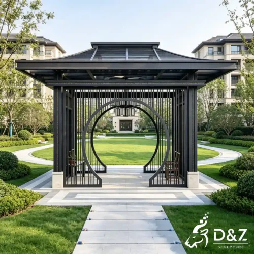 Modern Chinese Gazebo Metal Garden Pavilion for Backyard DZN662-3 Modern Chinese Gazebo Metal Garden Pavilion for Backyard DZN662-3