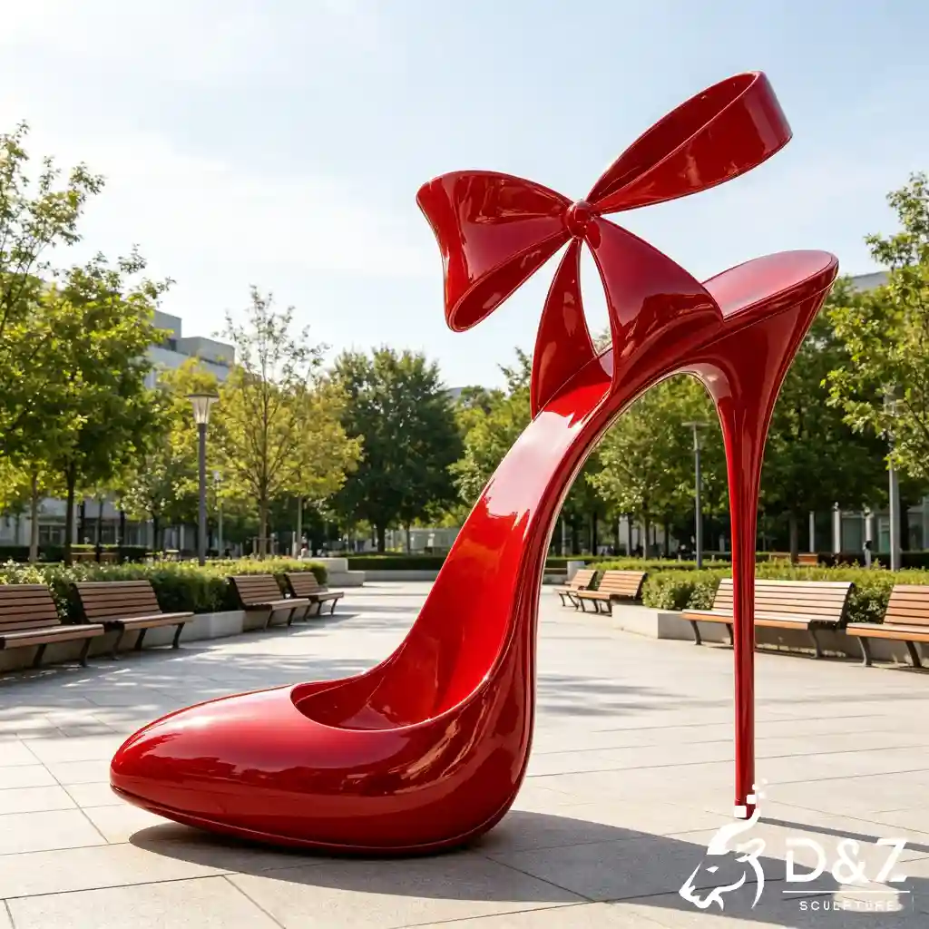 Giant Red High Heel Sculpture | Custom Outdoor Decor DZN663-3 Giant Red High Heel Sculpture | Custom Outdoor Decor DZN663-3
