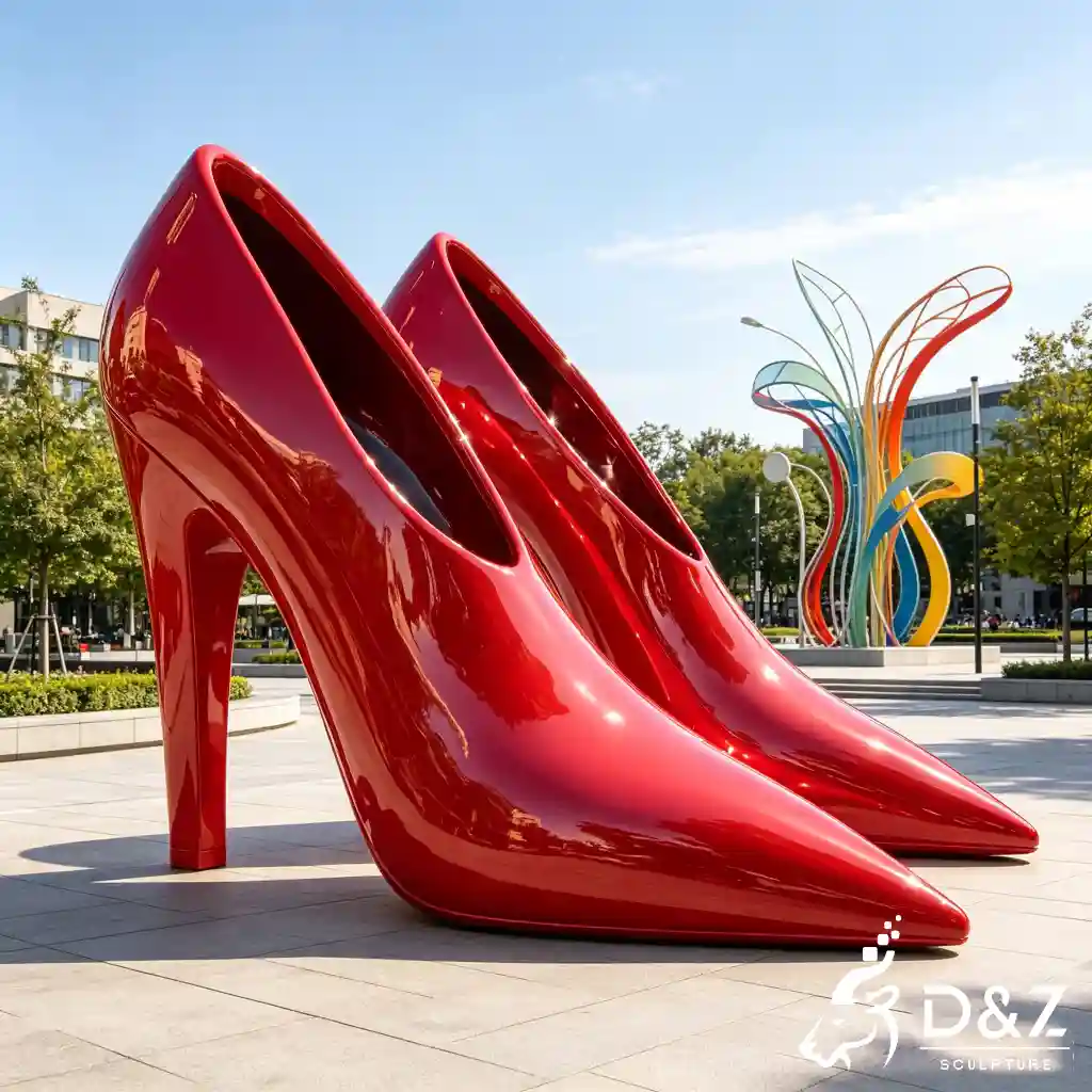 Giant Red High Heel Sculpture | Custom Outdoor Decor DZN663-5 Giant Red High Heel Sculpture | Custom Outdoor Decor DZN663-5