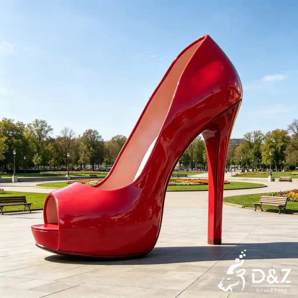 Giant Red High Heel Sculpture | Custom Outdoor Decor DZN663-6 Giant Red High Heel Sculpture | Custom Outdoor Decor DZN663-6