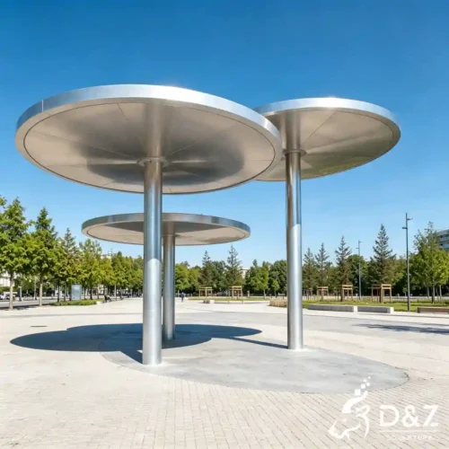 Modern Flat Roof Gazebo Pavilion Canopy for Landscape Shelter DZN665-1