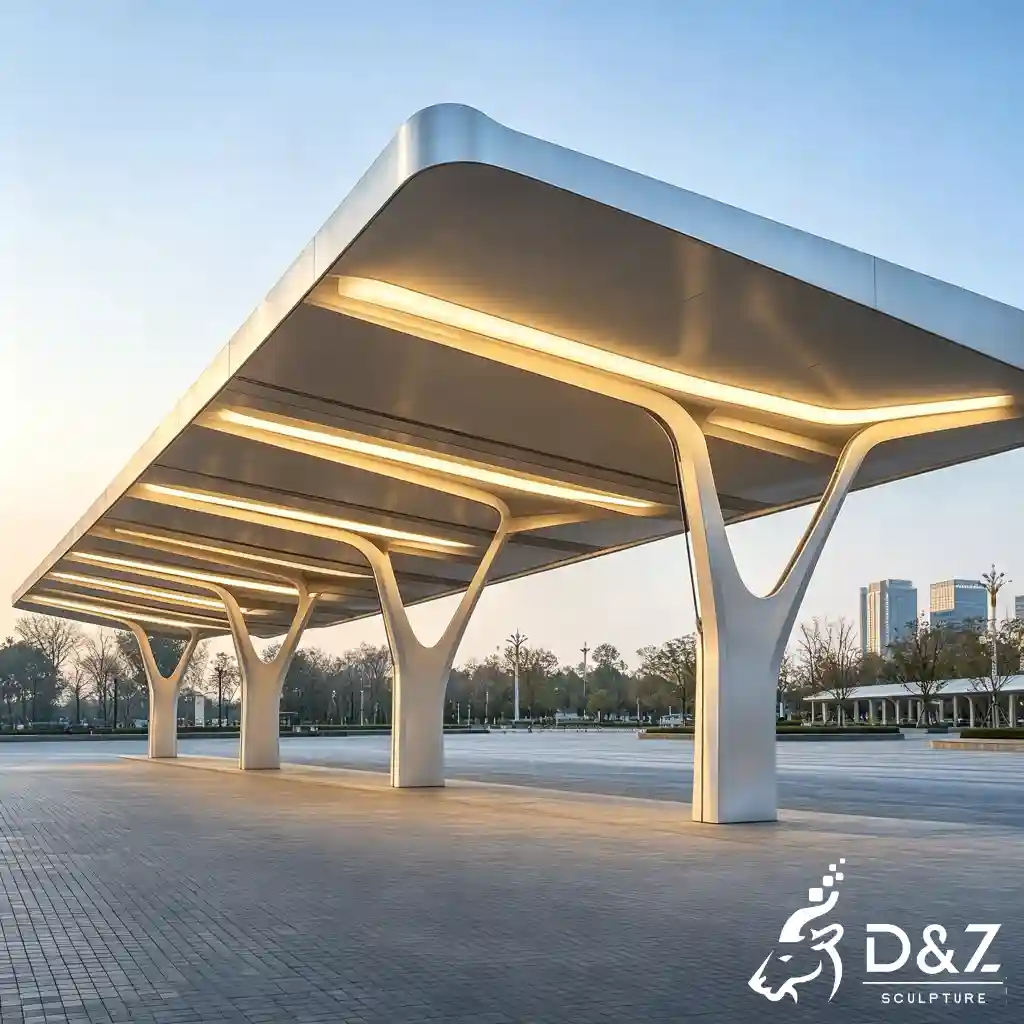 Modern Flat Roof Gazebo Pavilion Canopy for Landscape Shelter DZN665-2 Modern Flat Roof Gazebo Pavilion Canopy for Landscape Shelter DZN665-2