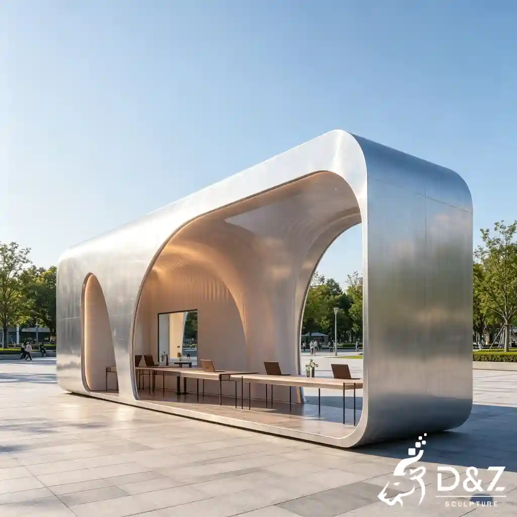 Modern Flat Roof Gazebo Pavilion Canopy for Landscape Shelter DZN665-3 Modern Flat Roof Gazebo Pavilion Canopy for Landscape Shelter DZN665-3