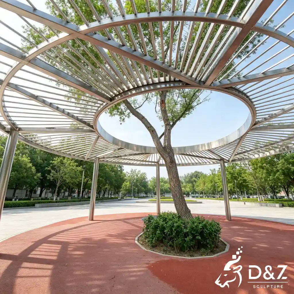 Modern Flat Roof Gazebo Pavilion Canopy for Landscape Shelter DZN665-5 Modern Flat Roof Gazebo Pavilion Canopy for Landscape Shelter DZN665-5