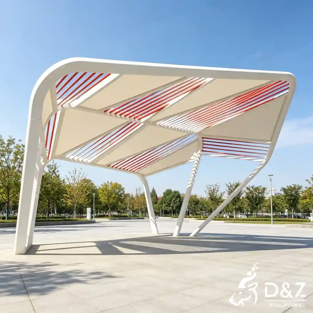 Modern Flat Roof Gazebo Pavilion Canopy for Landscape Shelter DZN665-8 Modern Flat Roof Gazebo Pavilion Canopy for Landscape Shelter DZN665-8