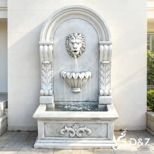 European Baroque White Marble Wall Fountain for Garden Decor DZN668-2