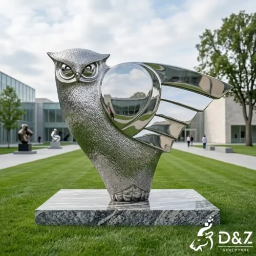 Large Metal Abstract Owl Sculpture for Outdoor Garden Decor DZN670-2