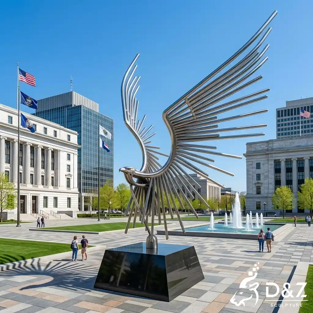 Abstract Eagle Sculpture Outdoor Metal Bronze Public Art DZN678-4 Abstract Eagle Sculpture Outdoor Metal Bronze Public Art DZN678-4