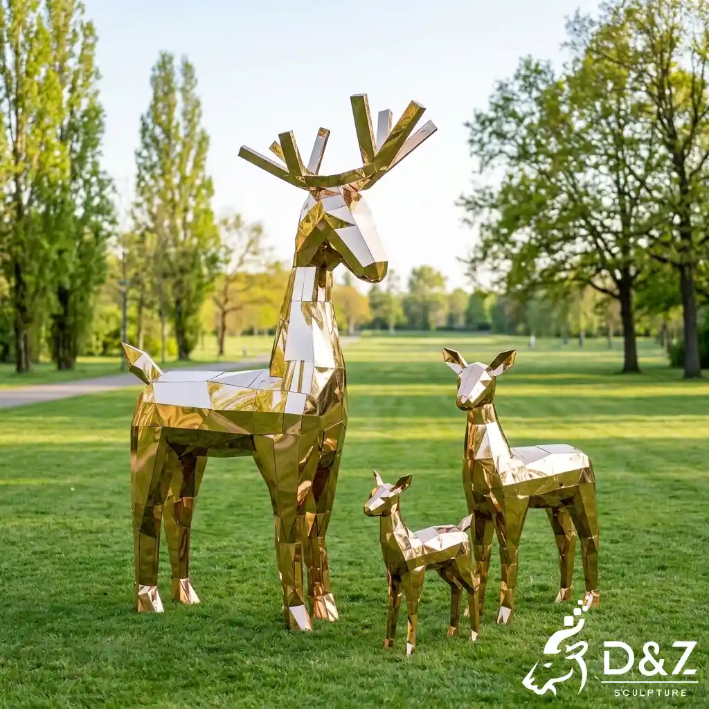 Large Abstract Deer Sculpture Outdoor Metal Animal Art DZN672-2 Large Abstract Deer Sculpture Outdoor Metal Animal Art DZN672-2
