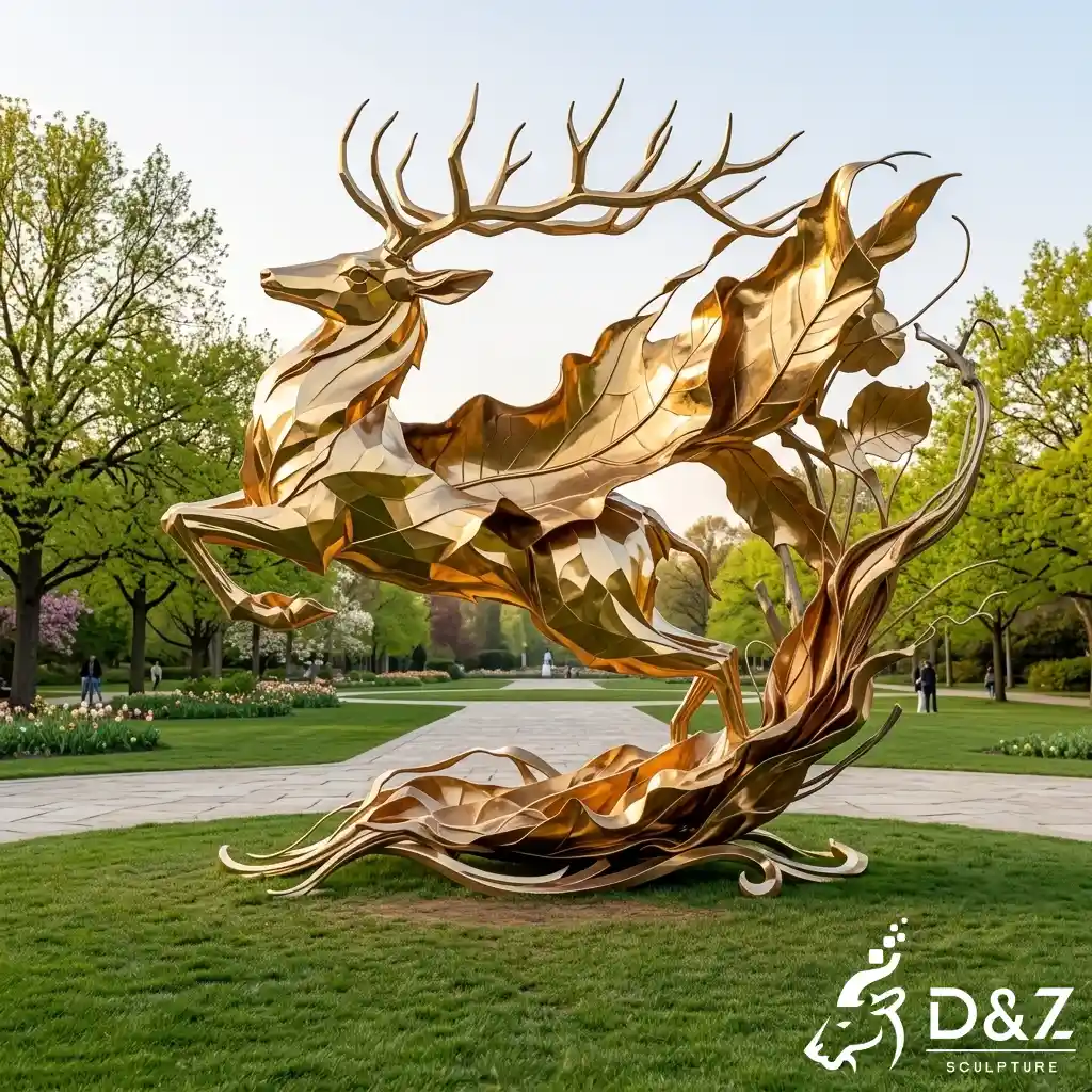 Large Abstract Deer Sculpture Outdoor Metal Animal Art DZN672-4 Large Abstract Deer Sculpture Outdoor Metal Animal Art DZN672-4
