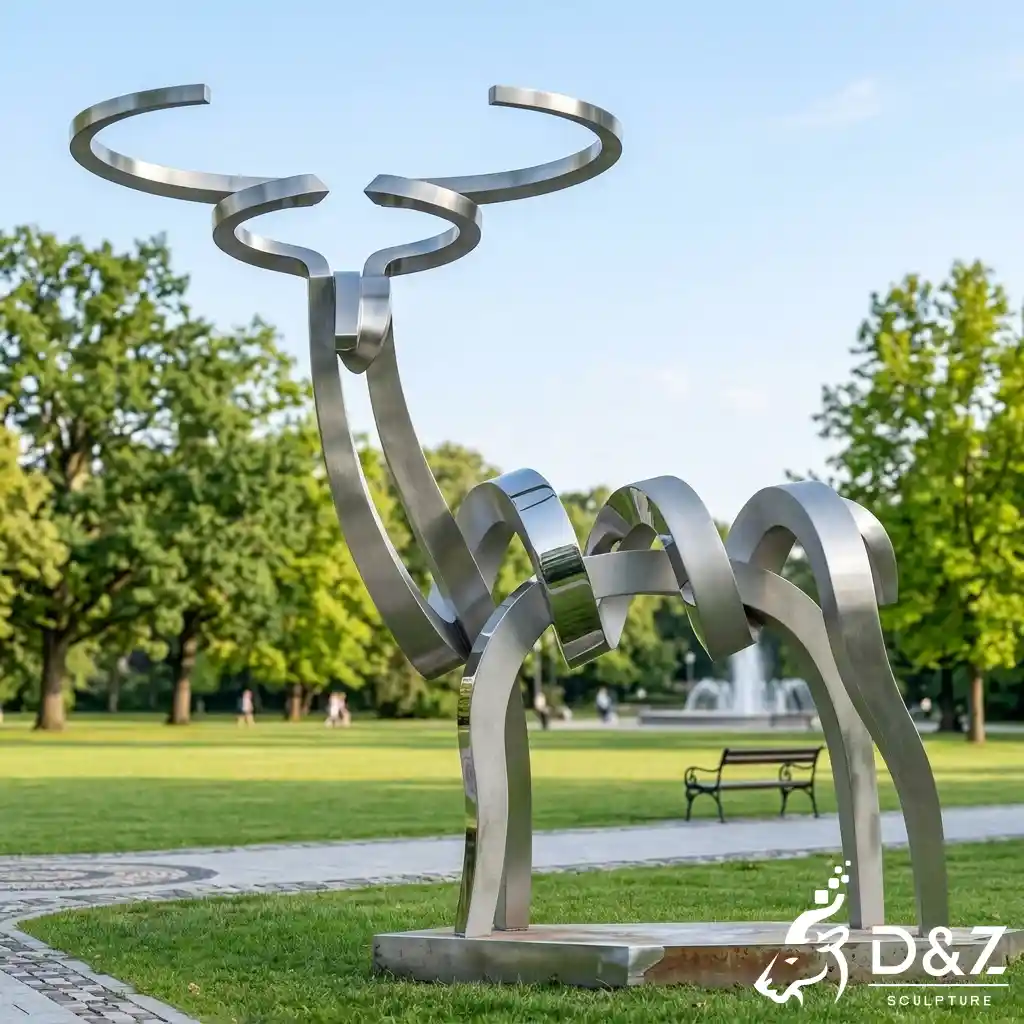 Large Abstract Deer Sculpture Outdoor Metal Animal Art DZN672-6 Large Abstract Deer Sculpture Outdoor Metal Animal Art DZN672-6
