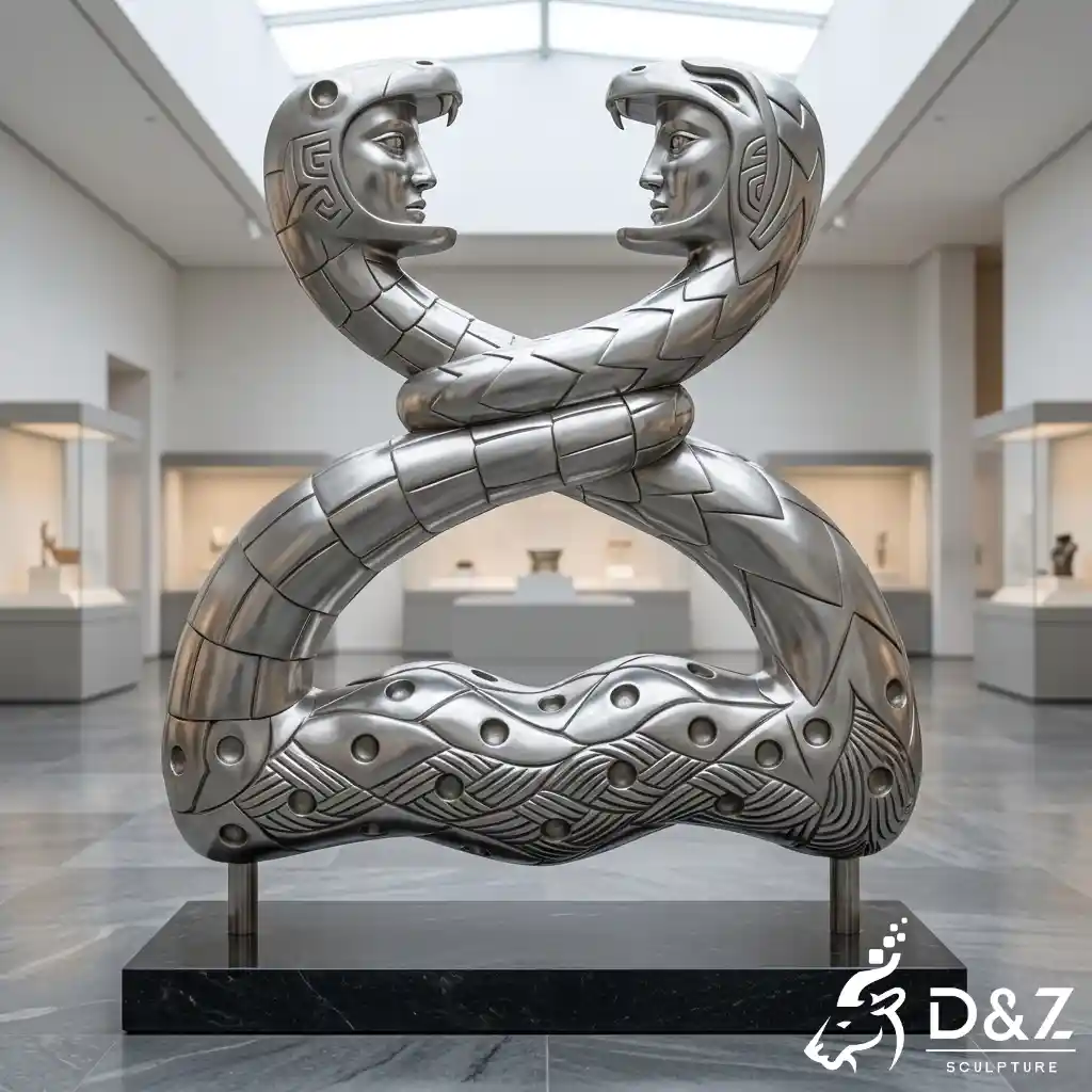 Modern Abstract Snake Sculpture Giant Metal Cobra Decor DZN674-2 Modern Abstract Snake Sculpture Giant Metal Cobra Decor DZN674-2