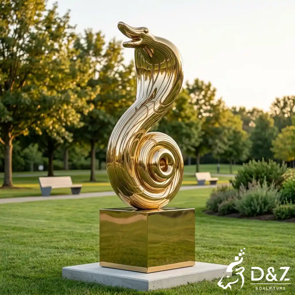 Modern Abstract Snake Sculpture Giant Metal Cobra Decor DZN674-5 Modern Abstract Snake Sculpture Giant Metal Cobra Decor DZN674-5