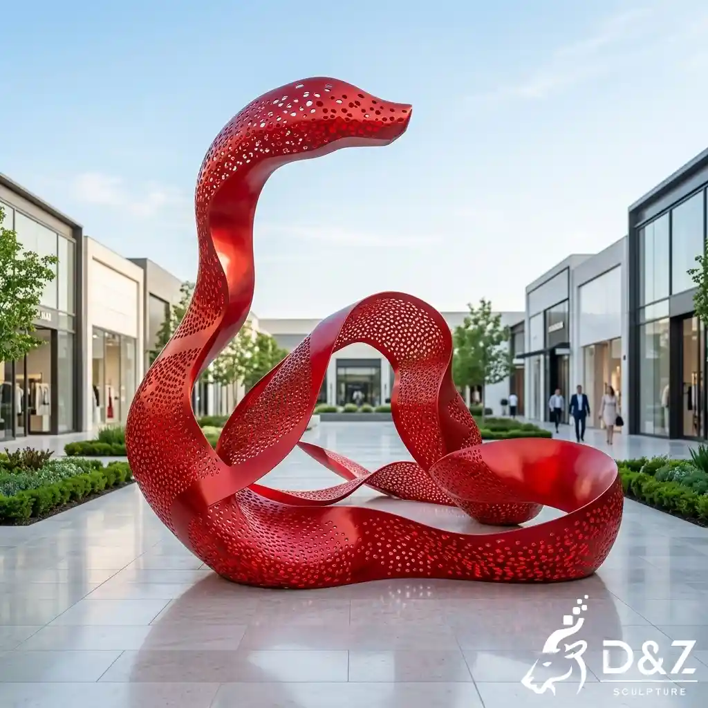 Modern Abstract Snake Sculpture Giant Metal Cobra Decor DZN674-7 Modern Abstract Snake Sculpture Giant Metal Cobra Decor DZN674-7