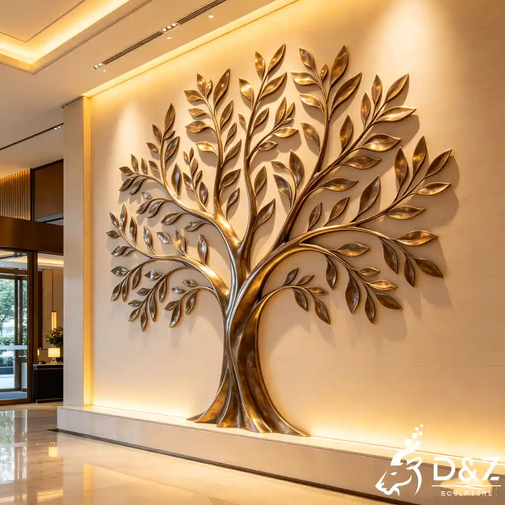 Large Abstract Bronze Tree of Life Wall Sculpture for Lobby DZN656-1 Large Abstract Bronze Tree of Life Wall Sculpture for Lobby DZN656-1