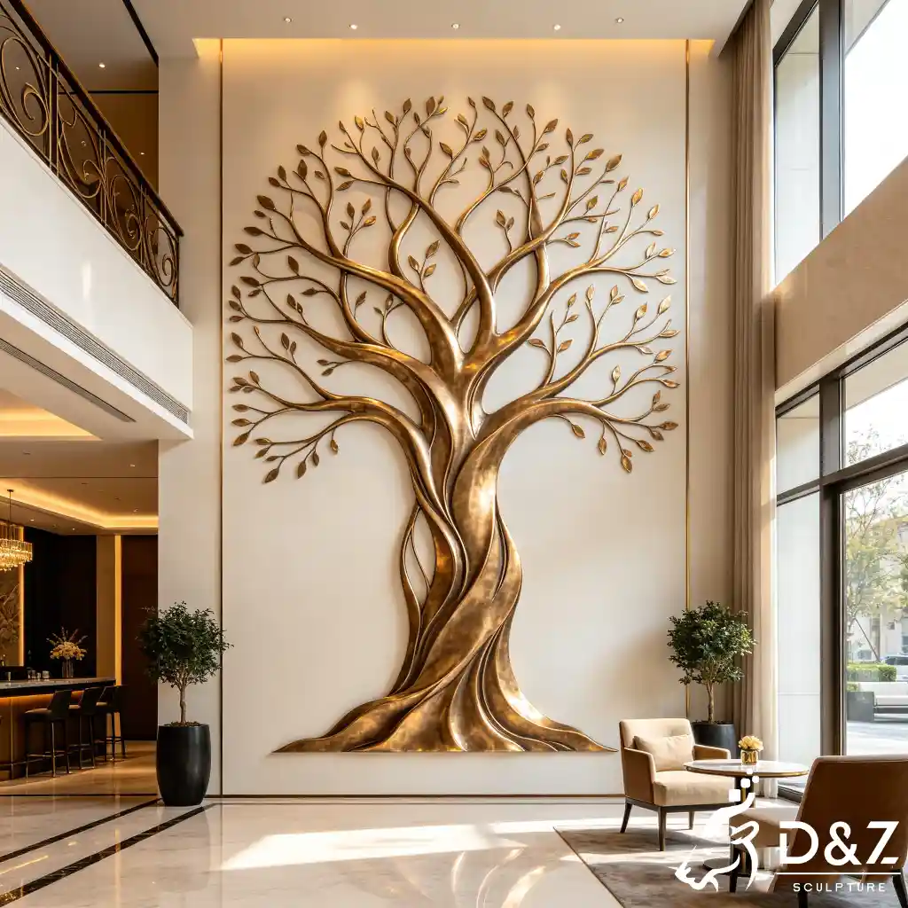 Large Abstract Bronze Tree of Life Wall Sculpture for Lobby DZN656-3 Large Abstract Bronze Tree of Life Wall Sculpture for Lobby DZN656-3