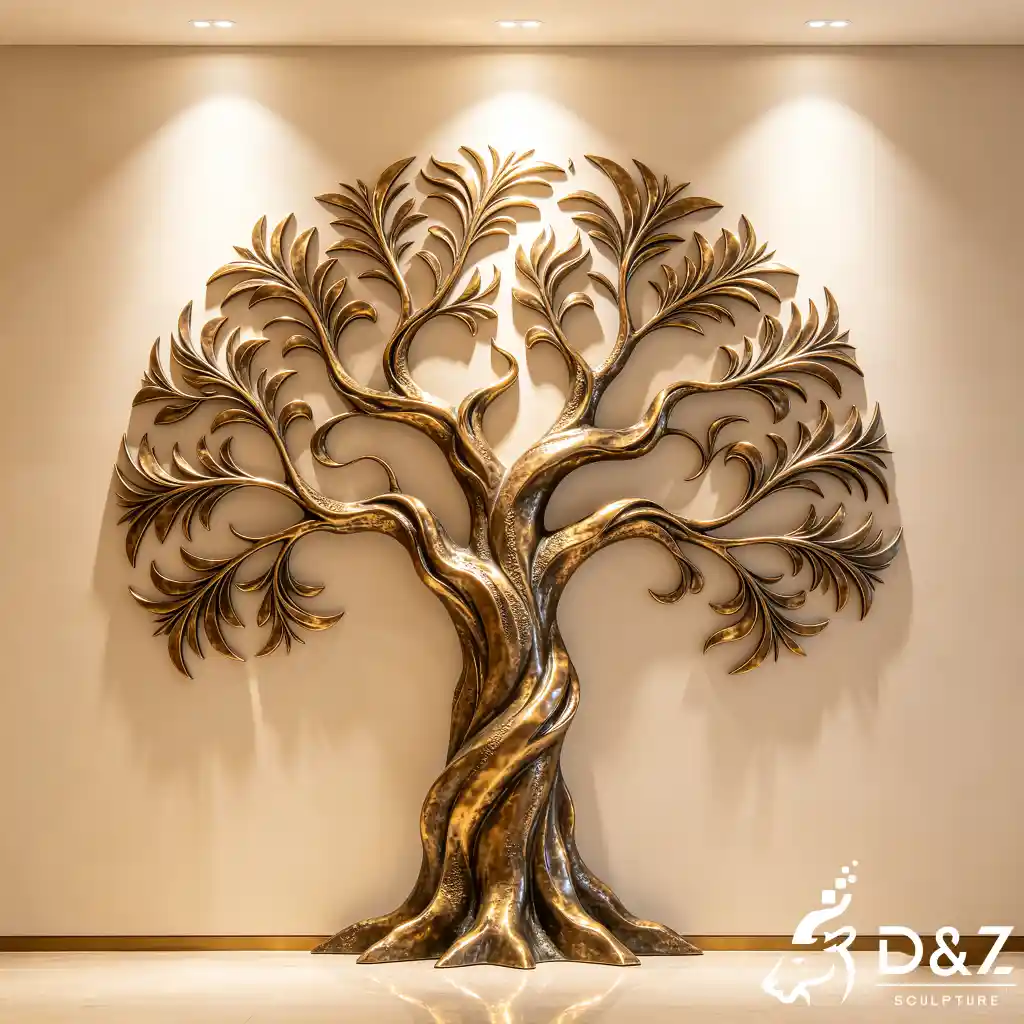 Large Abstract Bronze Tree of Life Wall Sculpture for Lobby DZN656-4 Large Abstract Bronze Tree of Life Wall Sculpture for Lobby DZN656-4