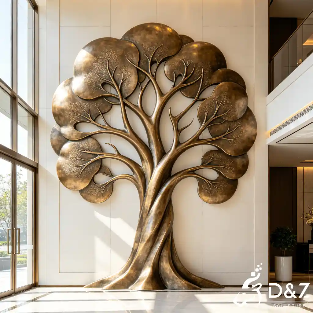 Large Abstract Bronze Tree of Life Wall Sculpture for Lobby DZN656-6 Large Abstract Bronze Tree of Life Wall Sculpture for Lobby DZN656-6