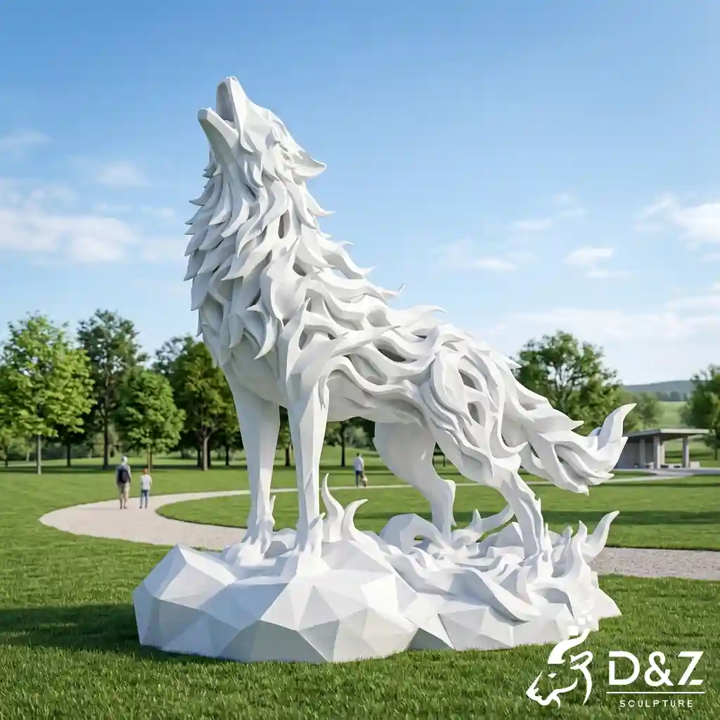 Large Outdoor Metal Abstract Wolf Sculpture for Garden DZN676-1 Large Outdoor Metal Abstract Wolf Sculpture for Garden DZN676-1