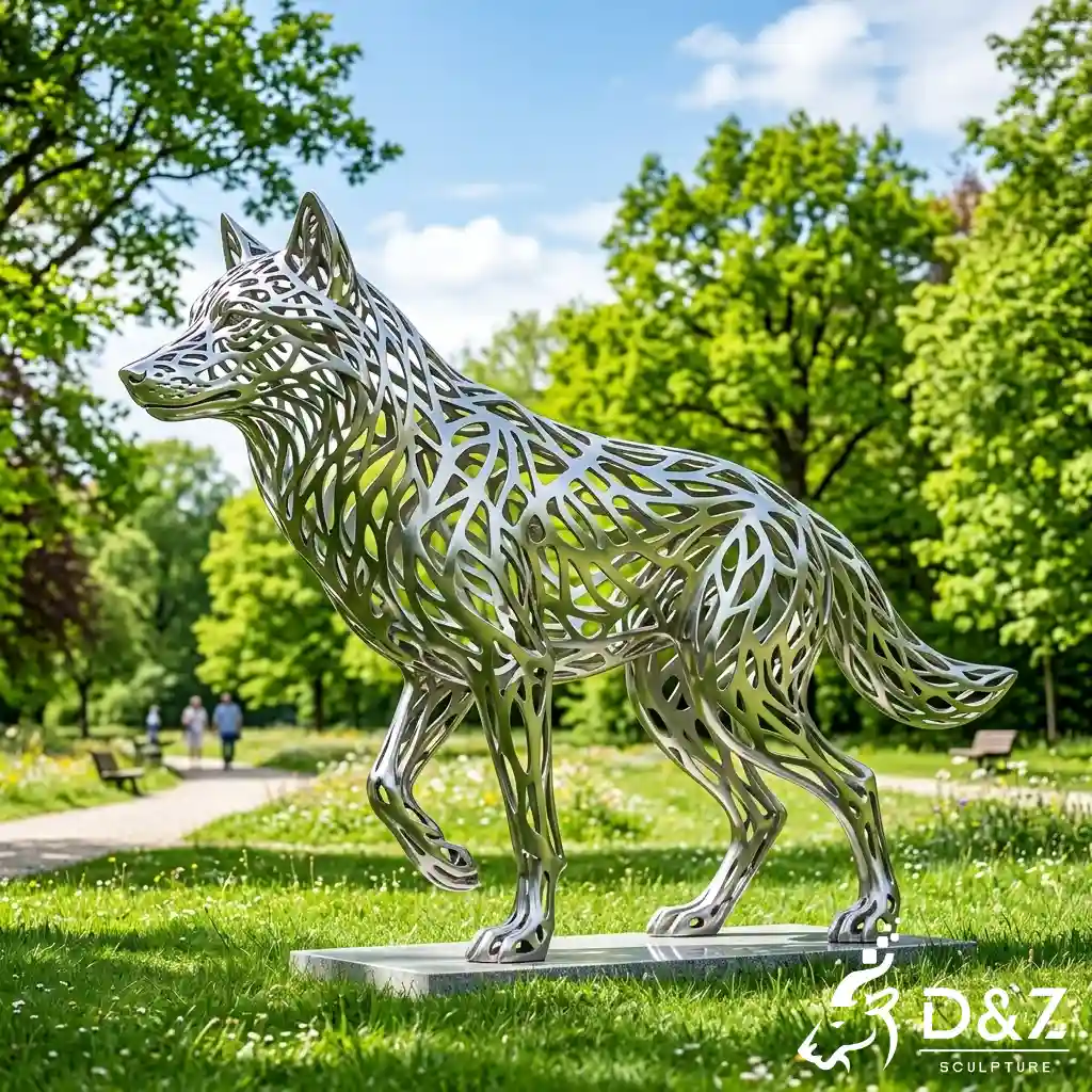Large Outdoor Metal Abstract Wolf Sculpture for Garden DZN676-4 Large Outdoor Metal Abstract Wolf Sculpture for Garden DZN676-4