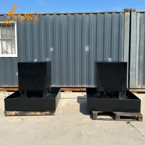 Modern City Square Fountain Black Cube Water Feature DZN652-2