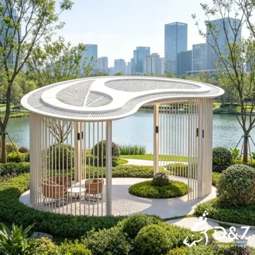 Commercial Metal Modern Shade Gazebo Parametric Pavilion DZN646-3