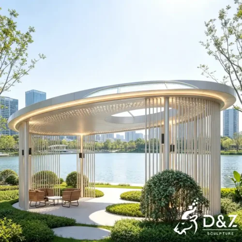 Commercial Metal Modern Shade Gazebo Parametric Pavilion DZN646-6