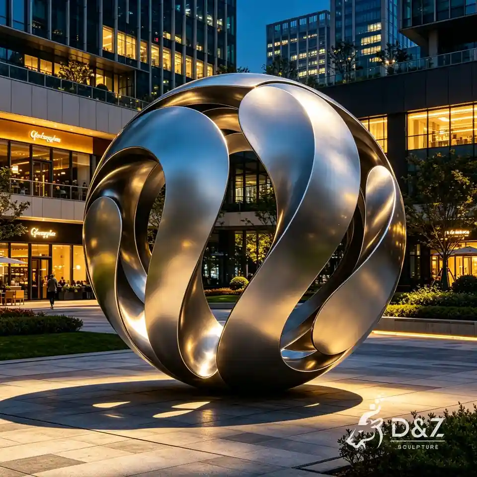 Large Outdoor Stainless Steel Sphere Sculpture City Landmark 2 Large Outdoor Stainless Steel Sphere Sculpture City Landmark 2