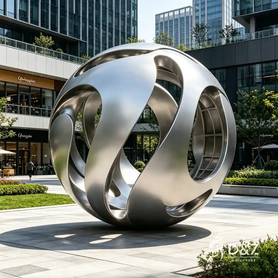 Large Outdoor Stainless Steel Sphere Sculpture City Landmark 3 Large Outdoor Stainless Steel Sphere Sculpture City Landmark 3