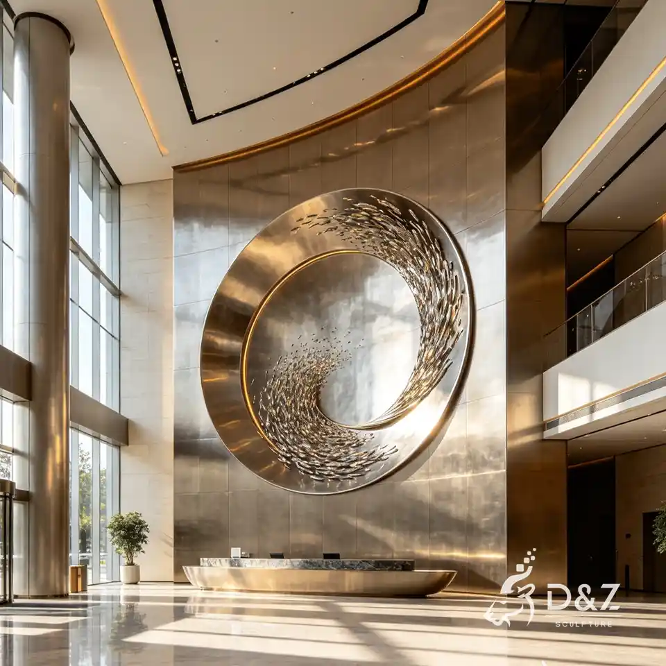 Large Metal Circle Wall Sculpture | Modern Circular Wall Art 3 Large Metal Circle Wall Sculpture | Modern Circular Wall Art 3