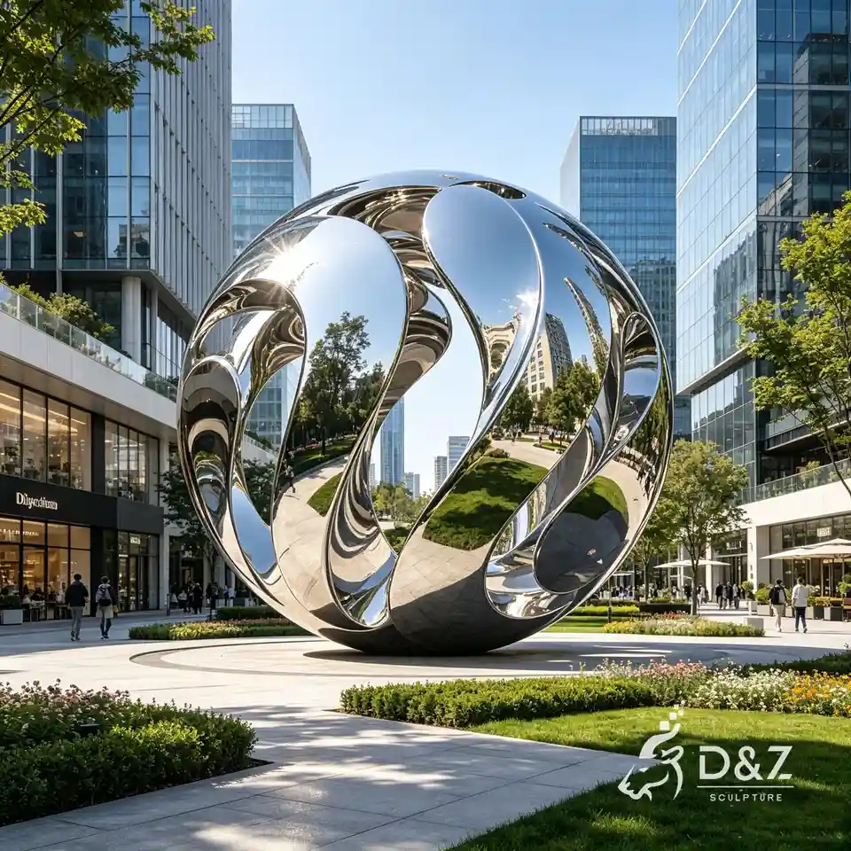 Large Outdoor Stainless Steel Sphere Sculpture City Landmark 7 Large Outdoor Stainless Steel Sphere Sculpture City Landmark 7