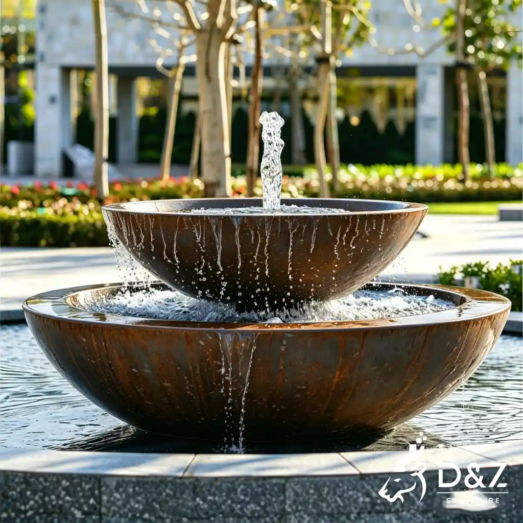 Large Corten Steel Bowl Fountain Outdoor Water Feature DZN700-4 Large Corten Steel Bowl Fountain Outdoor Water Feature DZN700-4