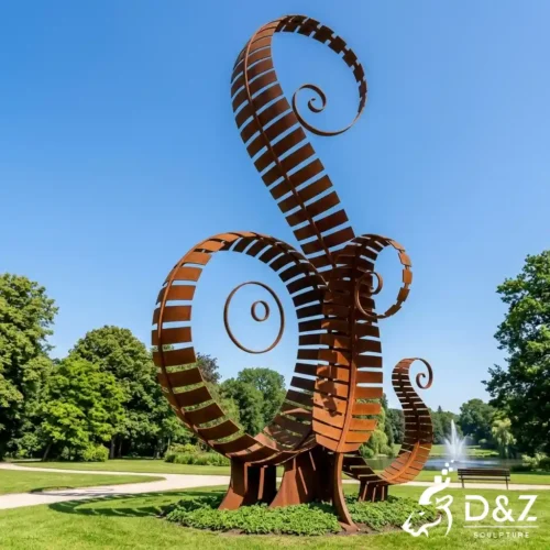 Large Corten Fern Garden Sculpture Organic Abstract Art DZN686-1