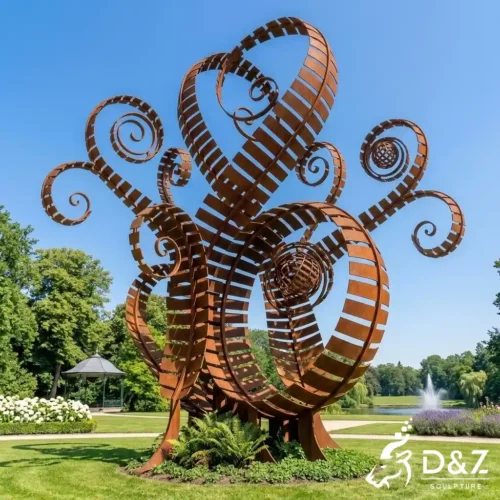 Large Corten Fern Garden Sculpture Organic Abstract Art DZN686-7