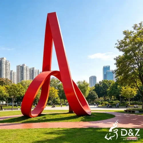 Metal Red Abstract Sculpture Large Outdoor Public Art DZN694-2