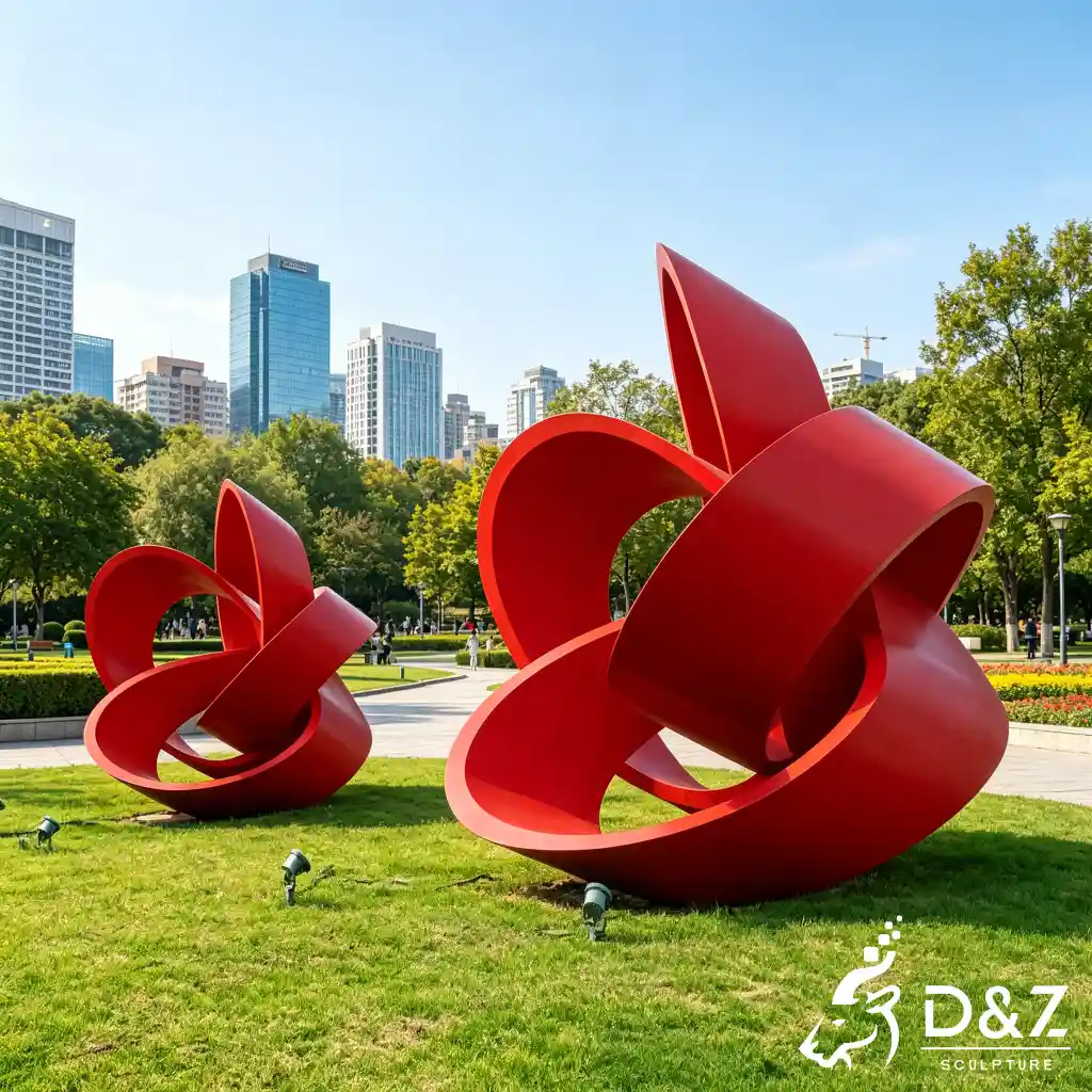 Metal Red Abstract Sculpture Large Outdoor Public Art DZN694-3 Metal Red Abstract Sculpture Large Outdoor Public Art DZN694-3
