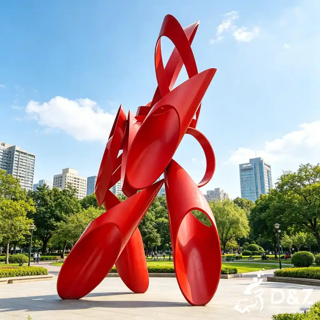 Metal Red Abstract Sculpture Large Outdoor Public Art DZN694-4 Metal Red Abstract Sculpture Large Outdoor Public Art DZN694-4