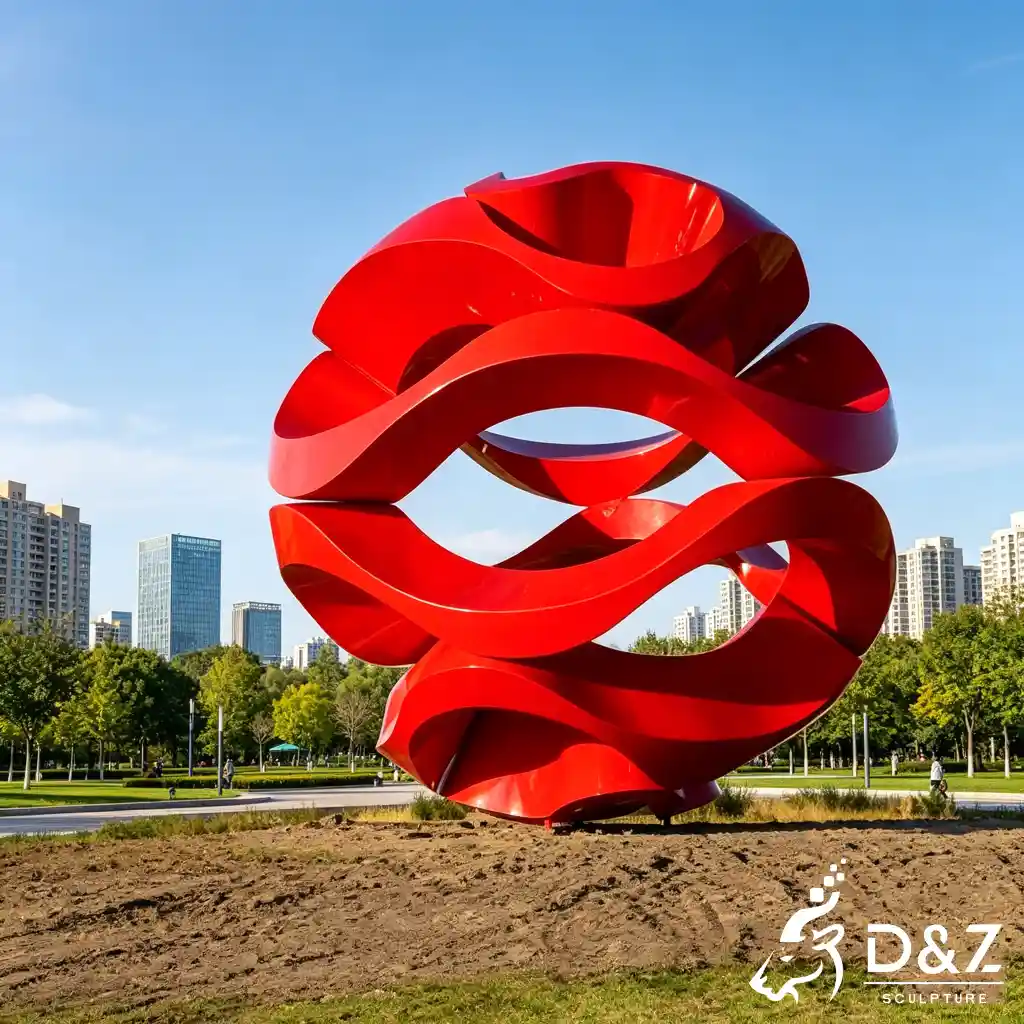 Metal Red Abstract Sculpture Large Outdoor Public Art DZN694-7 Metal Red Abstract Sculpture Large Outdoor Public Art DZN694-7