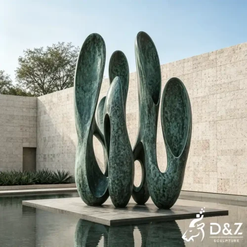 Abstract Organic Sculpture Bronze Stainless Steel Hotel Art DZN690-1