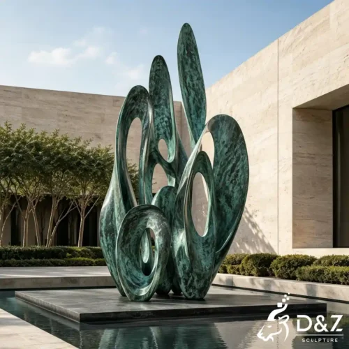 Abstract Organic Sculpture Bronze Stainless Steel Hotel Art DZN690-2