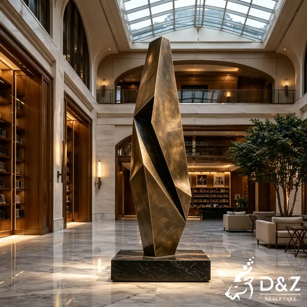 Large Bronze Geometric Abstract Sculpture for Plaza Decor DZN685-1 Large Bronze Geometric Abstract Sculpture for Plaza Decor DZN685-1